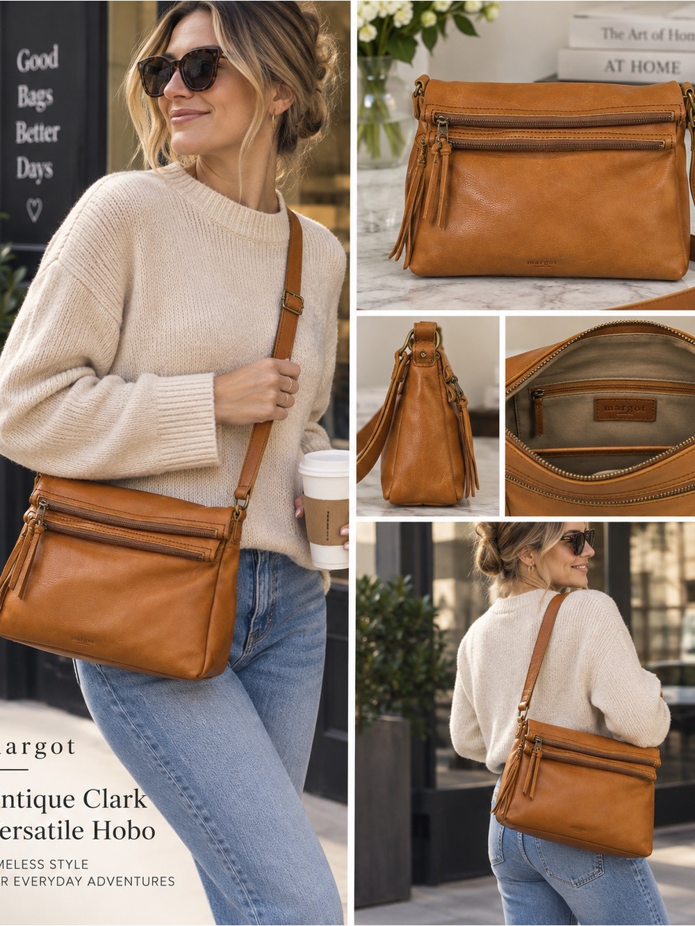 - Antique Clark Versatile Hobo in Brandy